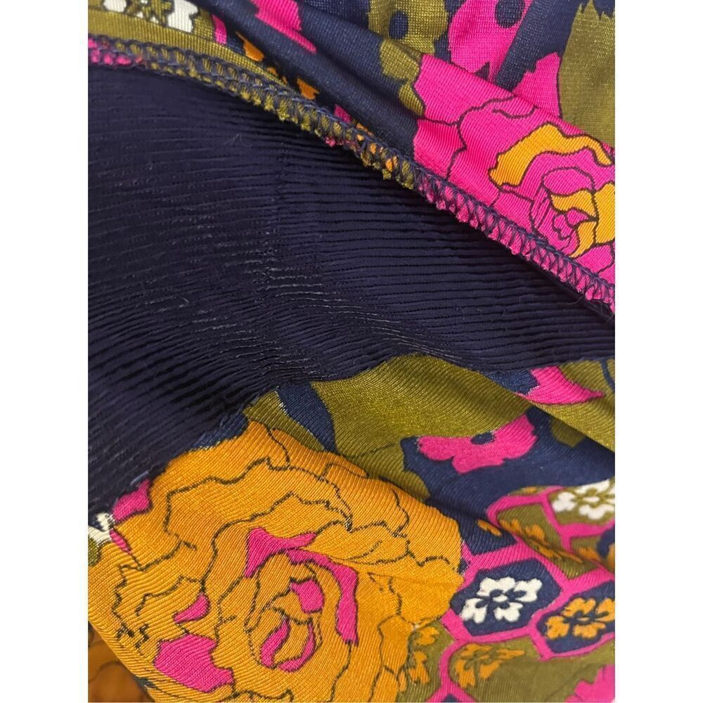 Vintage 70s Act 1 Groovy Flower Power Psychedelic Mini Dress M - Picture 5 of 7